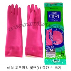고무장갑 태화 꽃밴(L)